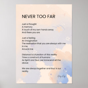 Aldrig för sent Kärlek Dikt Poetry Poster