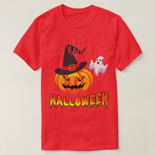 Aldrig för tidigt för Halloween Funny Jacko Lanter T Shirt (Design framsida)