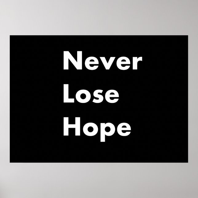 Aldrig förlora hoppet poster (Framsidan)