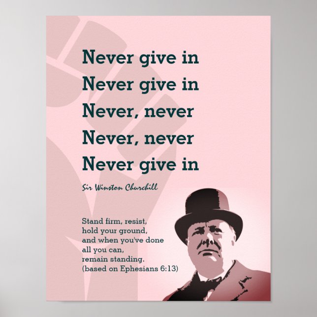 ALDRIG GE I Churchill | STAND FIRM Ephesian 6 Poster (Framsidan)