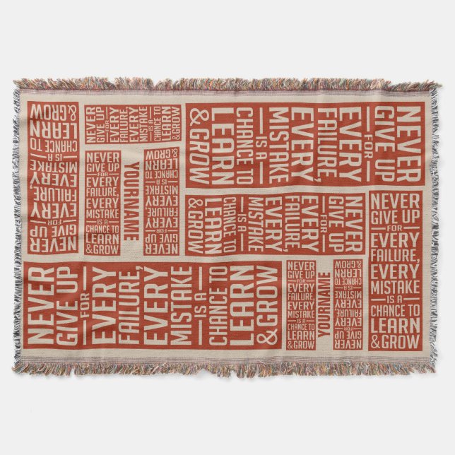 ALDRIG GE UP anpassningsbar throw filtar (Framsidan)