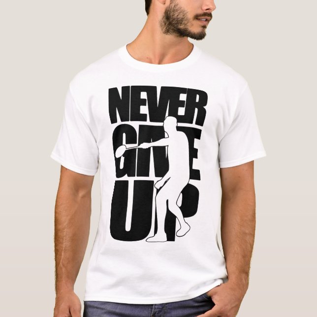 ALDRIG GE UP Badminton T Shirt (Framsida)