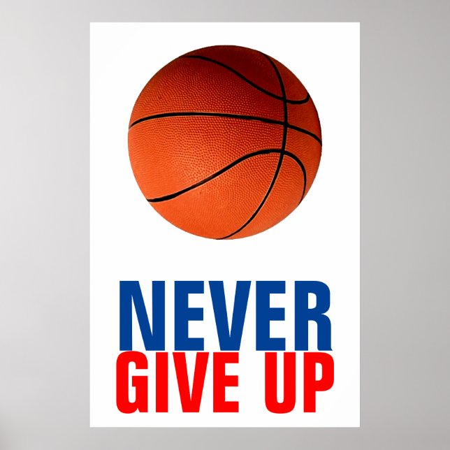 Aldrig Ge up-basketboll Poster (Framsidan)