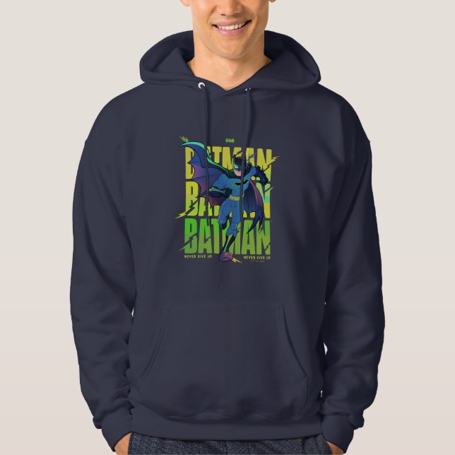 Aldrig Ge Up Batman Running Graphic Hoodie (Framsida)