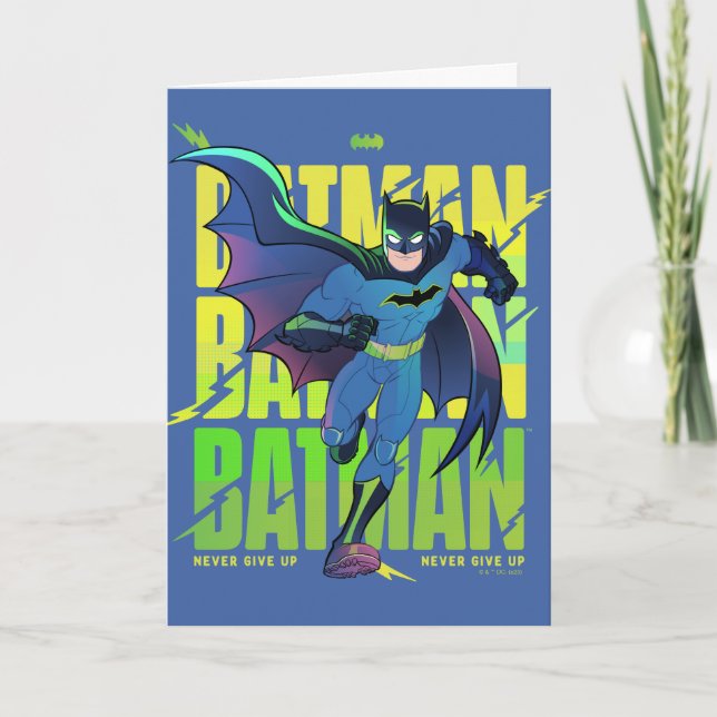 Aldrig Ge Up Batman Running Graphic Kort (Framsida)