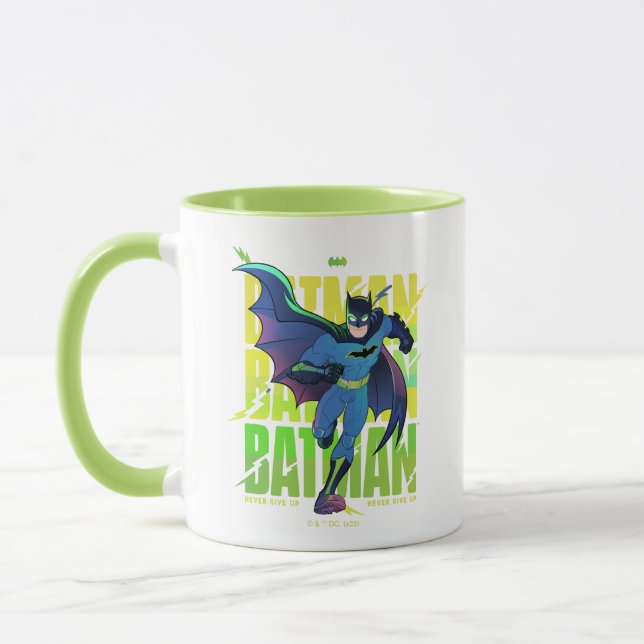 Aldrig Ge Up Batman Running Graphic Mugg (Vänster)