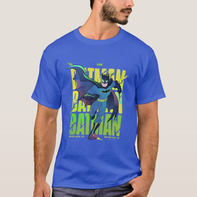 Aldrig Ge Up Batman Running Graphic T Shirt (Framsida)