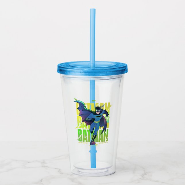 Aldrig Ge Up Batman Running Graphic Take Away Mugg (Framsida)
