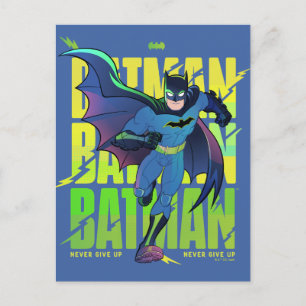 Aldrig Ge Up Batman Running Graphic Vykort