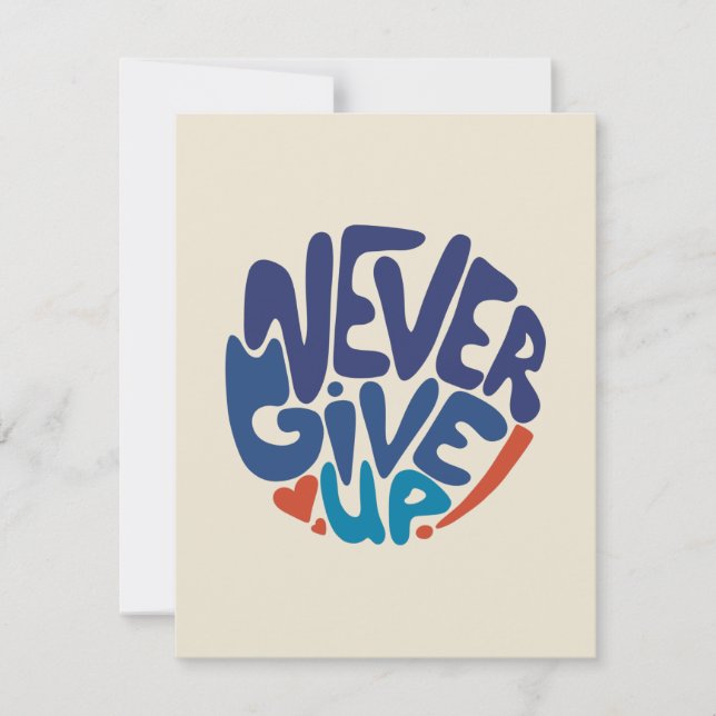 Aldrig Ge Up - Blue and Red Birthday Citote (Framsida)