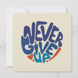 Aldrig Ge Up - Blue and Red Birthday Citote Anteckningskort