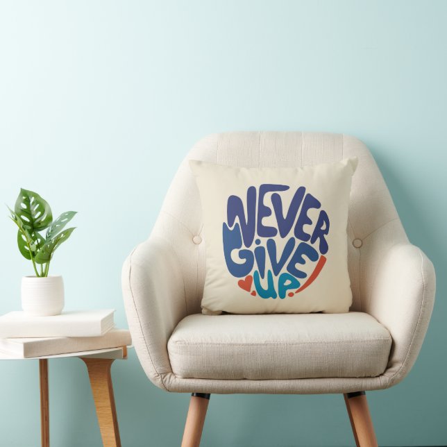 Aldrig Ge Up - Blue and Red Birthday Citote Kudde (Stol)