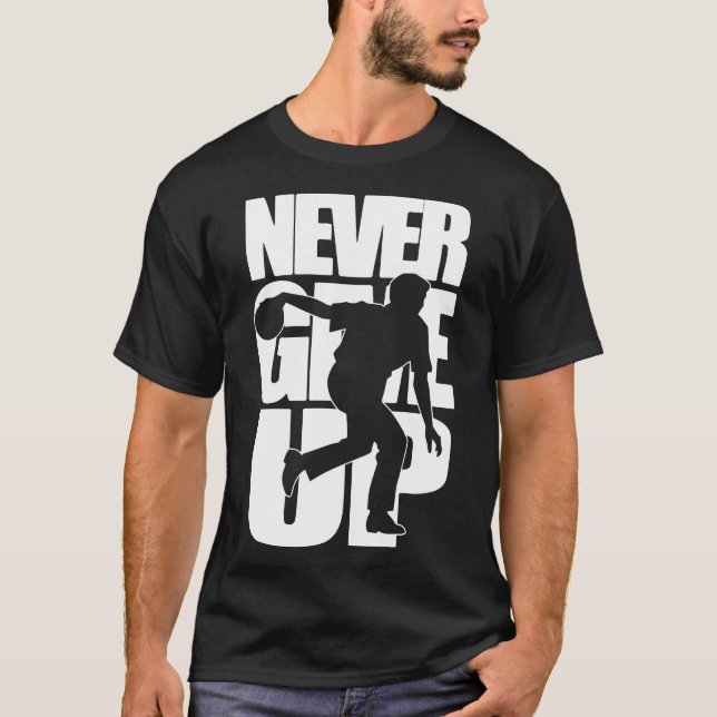 Aldrig Ge Up Bowling T Shirt (Framsida)