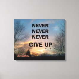 ALDRIG GE UP CHURCHILL WRAPPED CANVAS UTSKRIFT