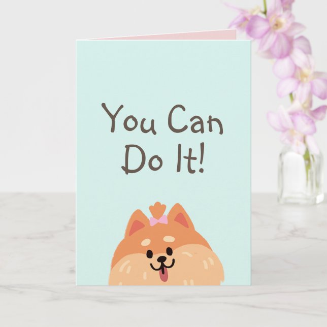 Aldrig Ge Up eller Cute Puppot Card Kort (Orkide)