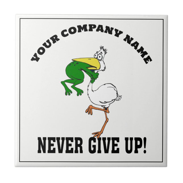 Aldrig Ge Up Frog Chog Bird Kakelplatta (Framsidan)
