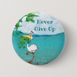 Aldrig Ge Up Frog Chog Bird Knapp