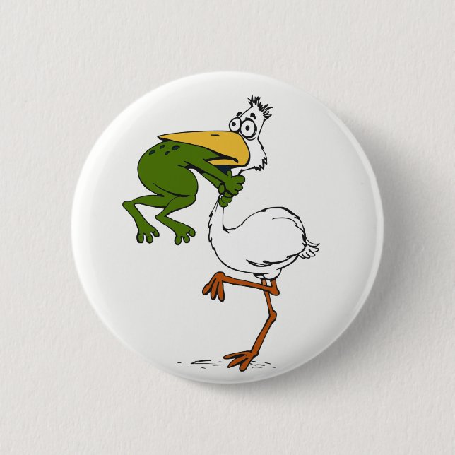 Aldrig Ge Up Frog Chog Bird Knapp (Framsida)