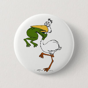 Aldrig Ge Up Frog Chog Bird Knapp