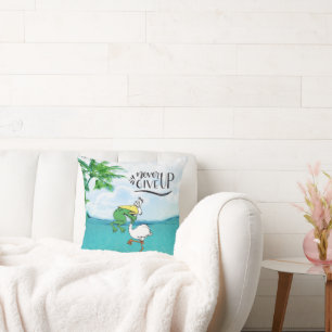 Aldrig Ge Up Frog Chog Bird Kudde