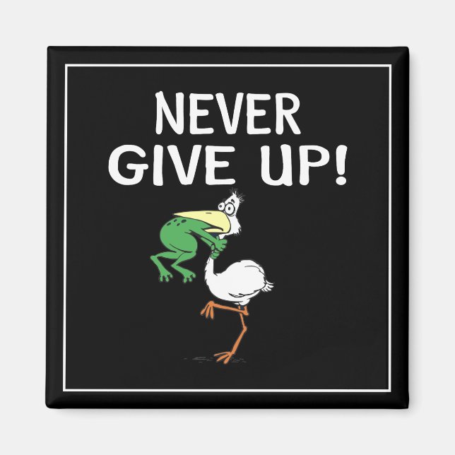 Aldrig Ge Up Frog Chog Bird Magnet (Framsidan)