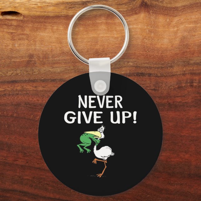 Aldrig Ge Up Frog Chog Bird Nyckelring (Framsida)