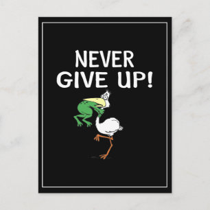 Aldrig Ge Up Frog Chog Bird Vykort