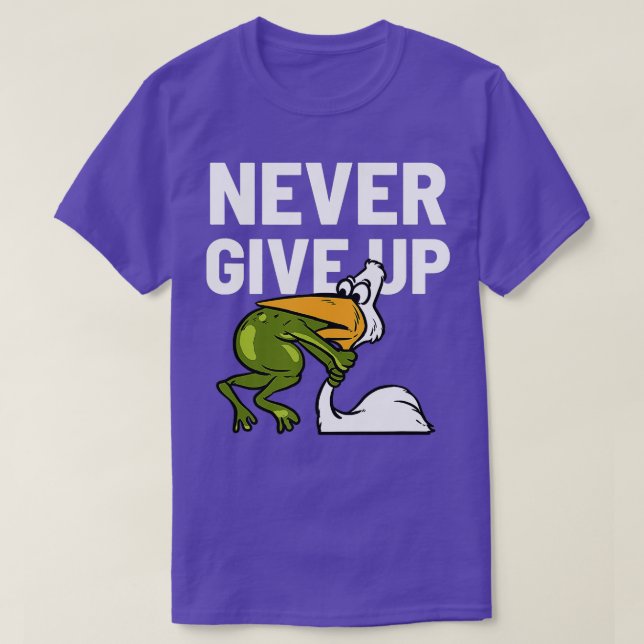 Aldrig Ge up Frog Choking Funny Motivation T Shirt (Design framsida)