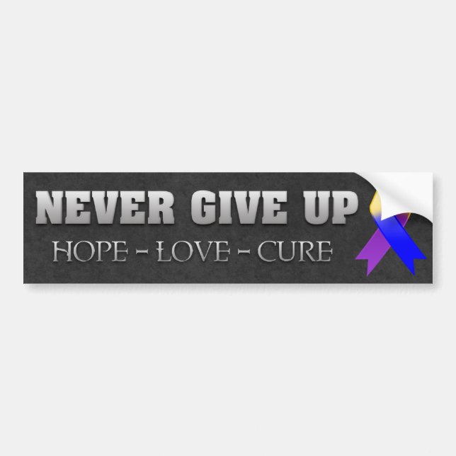 Aldrig Ge Up Hope Bladder Cancer Awareness Bildekal (Framsidan)