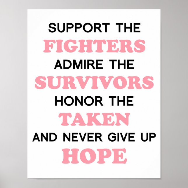 Aldrig Ge up Hope Breast Cancer Poster (Framsidan)