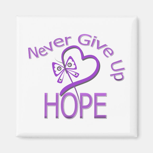 Aldrig Ge Up Hope Domestic Violence Magnet (Framsidan)