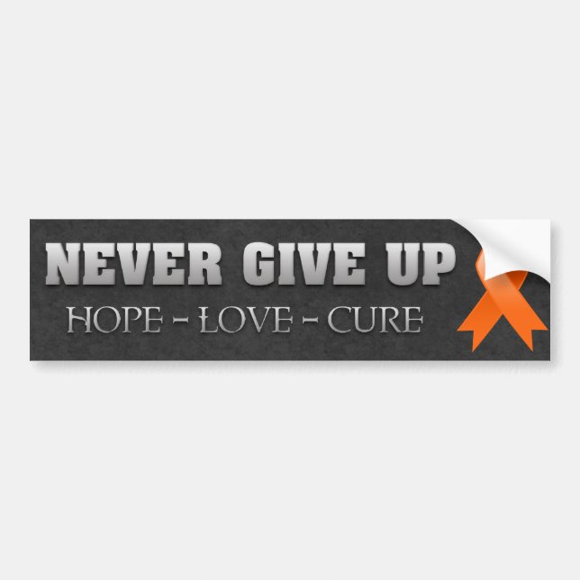 Aldrig Ge Up Hope Leukemia Awareness Bildekal (Framsidan)