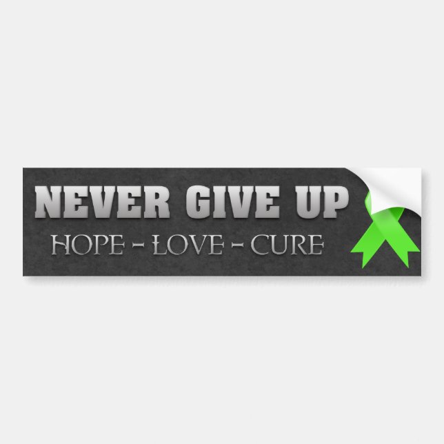 Aldrig Ge Up Hope Lymphoma Awareness Bildekal (Framsidan)