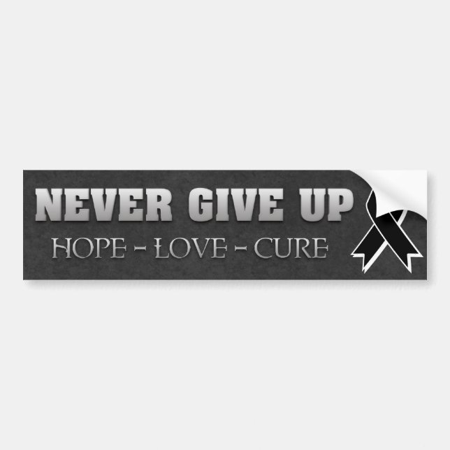 Aldrig Ge Up Hope Melanoma Awareness Bildekal (Framsidan)