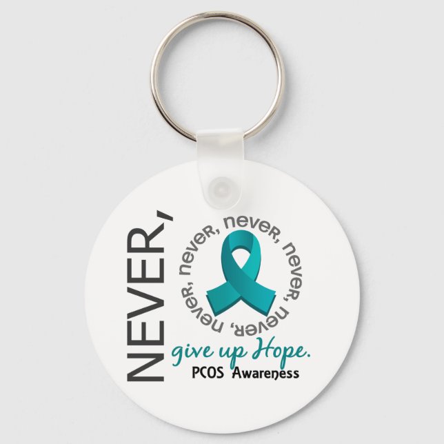 Aldrig Ge Up Hope PCOS Nyckelring (Framsida)