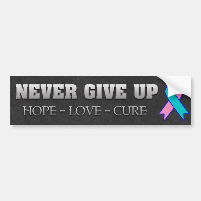 Aldrig Ge Up Hope Thyroid Cancer Awareness Bildekal (Framsidan)