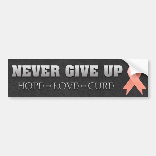 Aldrig Ge Up Hope Uterine Cancer Awareness Bildekal (Framsidan)