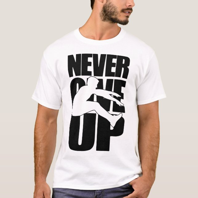 Aldrig Ge Up-hopp T Shirt (Framsida)