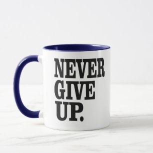 Aldrig Ge-up inspirationerande Winning Mindset-kaf Mugg