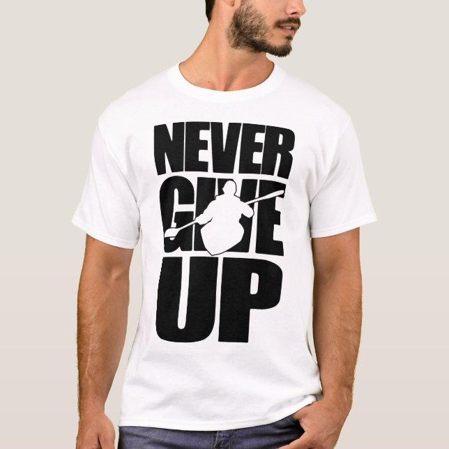 Aldrig Ge Up Kayaking T Shirt (Framsida)