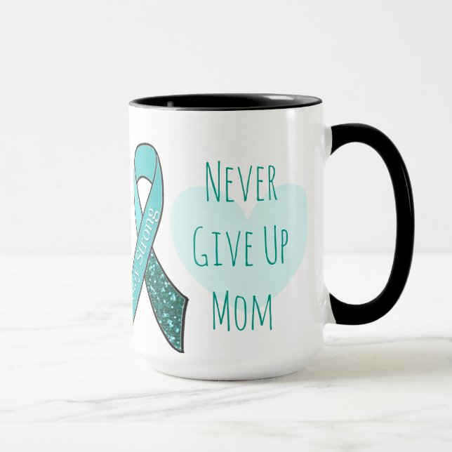 Aldrig Ge Up Mamma, Ovarian Cancer Coffee Mugg (Höger)