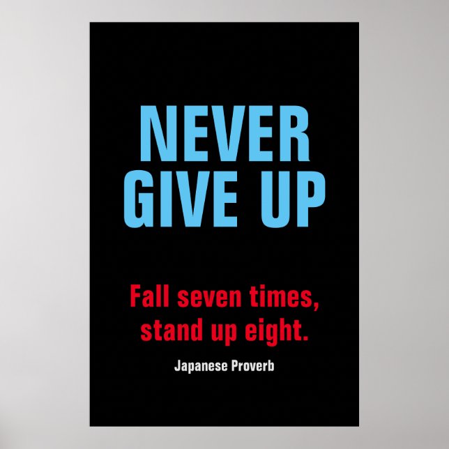 ALDRIG GE UP Motivational Inspirational Poster (Framsidan)