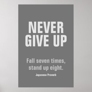 ALDRIG GE UP Motivational Inspirational Poster