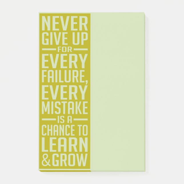 Aldrig Ge Up-motiverade anteckningar Post-it Block (Framsida)