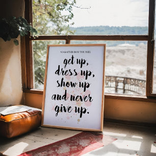 Aldrig Ge up Motivering Poster