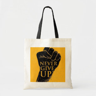 "Aldrig Ge up" Motiveringsfack Tygkasse