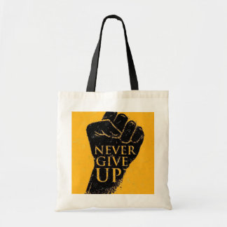 "Aldrig Ge up" Motiveringsfack Tygkasse