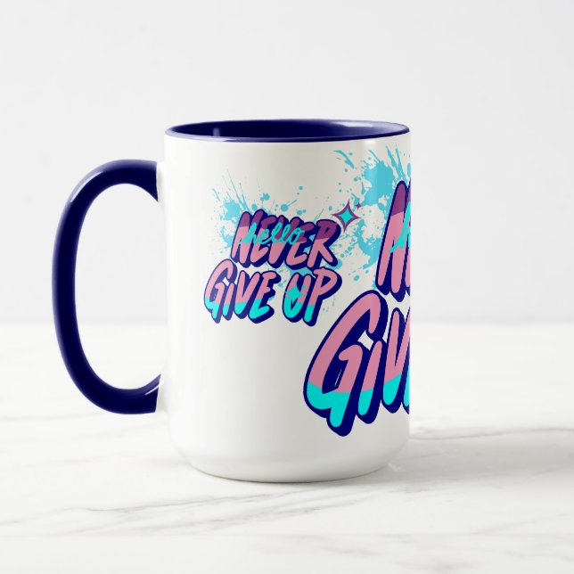 ALDRIG GE UP MUGG (Vänster)