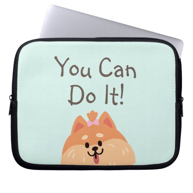 Aldrig Ge Up och Cute Puppy Laptop Fodral (Framsidan)