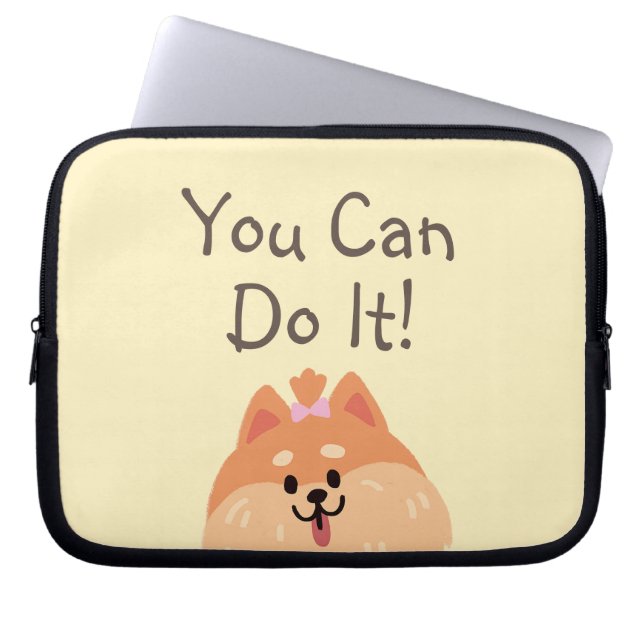 Aldrig Ge Up och Cute Puppy Laptop sleeve (Framsidan)